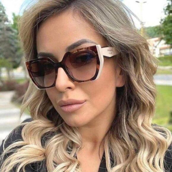 NEW Prada PR15WS 01R0A6 Tortoise Caramel Powder Brown Gradient Cat Eye - Picture 6 of 14